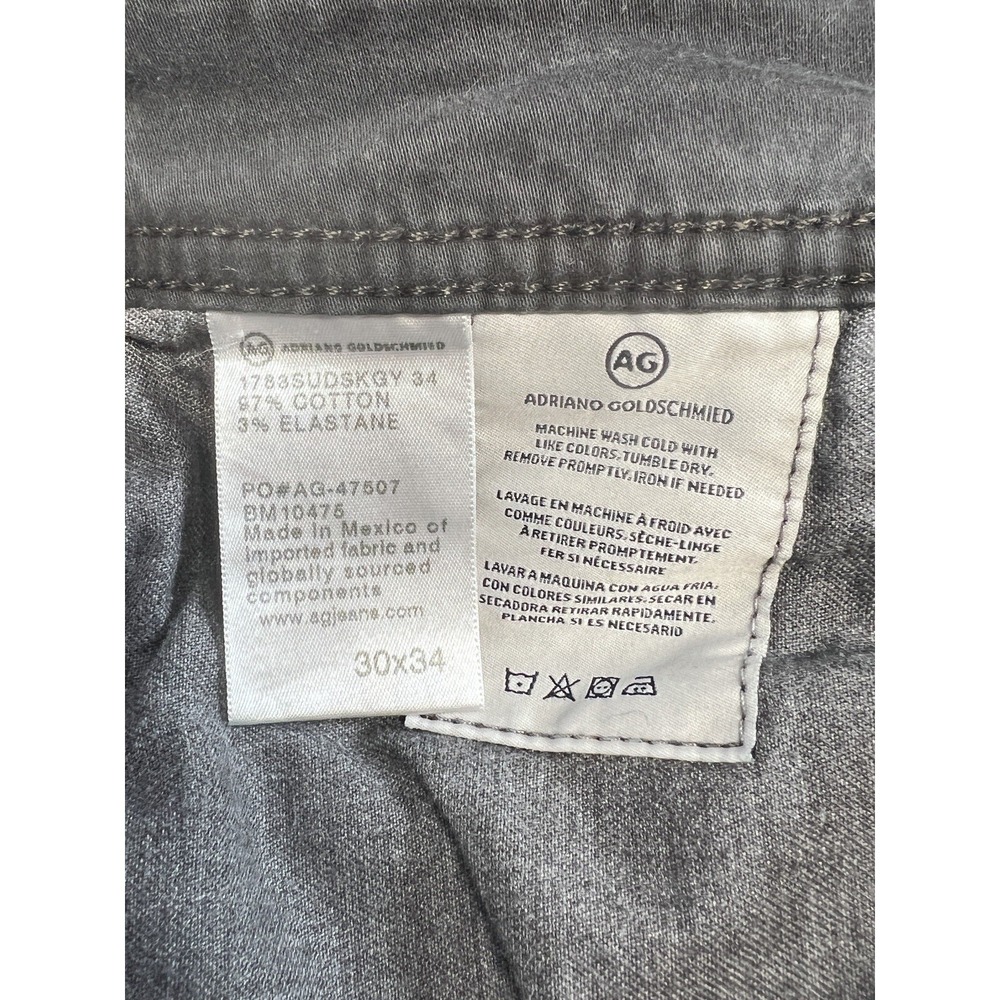 AG Adriano Goldschmied The Tellis Modern Slim Mens 30x34 Charcoal Grey Pants - Picture 5 of 9